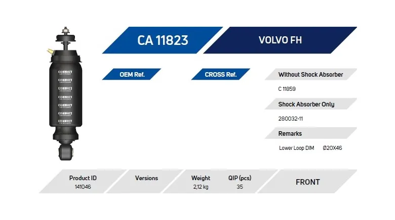 Купить Пневморессора кабины передняя в сборе Volvo FH/FM Ver2 20889132 - в интернет-магазине Parts.Sotrans