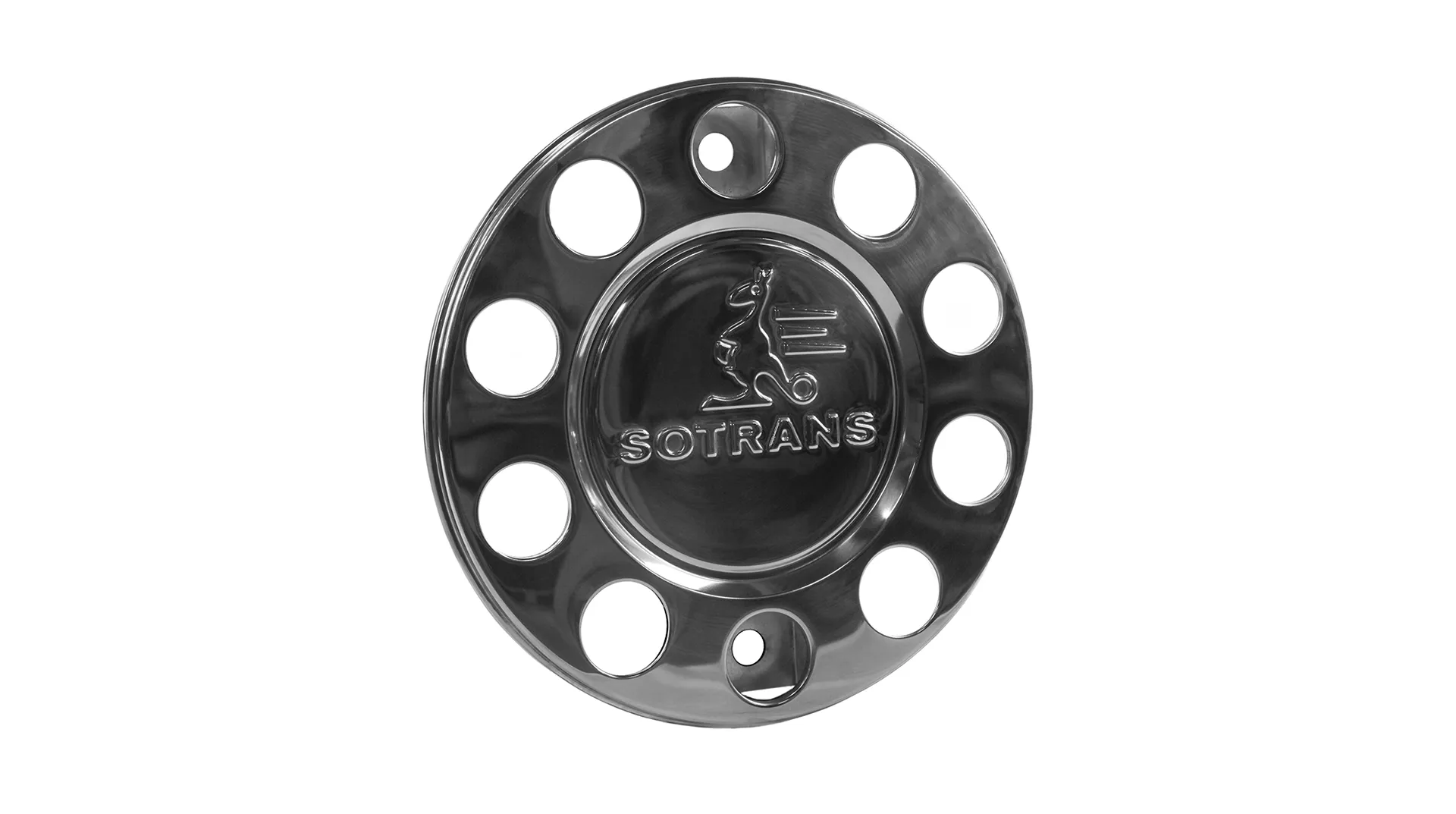 Колпак колеса декоративный на диск 22.5 дюйма c лого SOTRANS ( нерж сталь 304 ) 