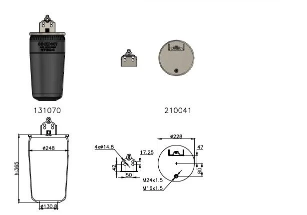 Купить Пневморессора Volvo 6606NP01 без стакана - в интернет-магазине Parts.Sotrans