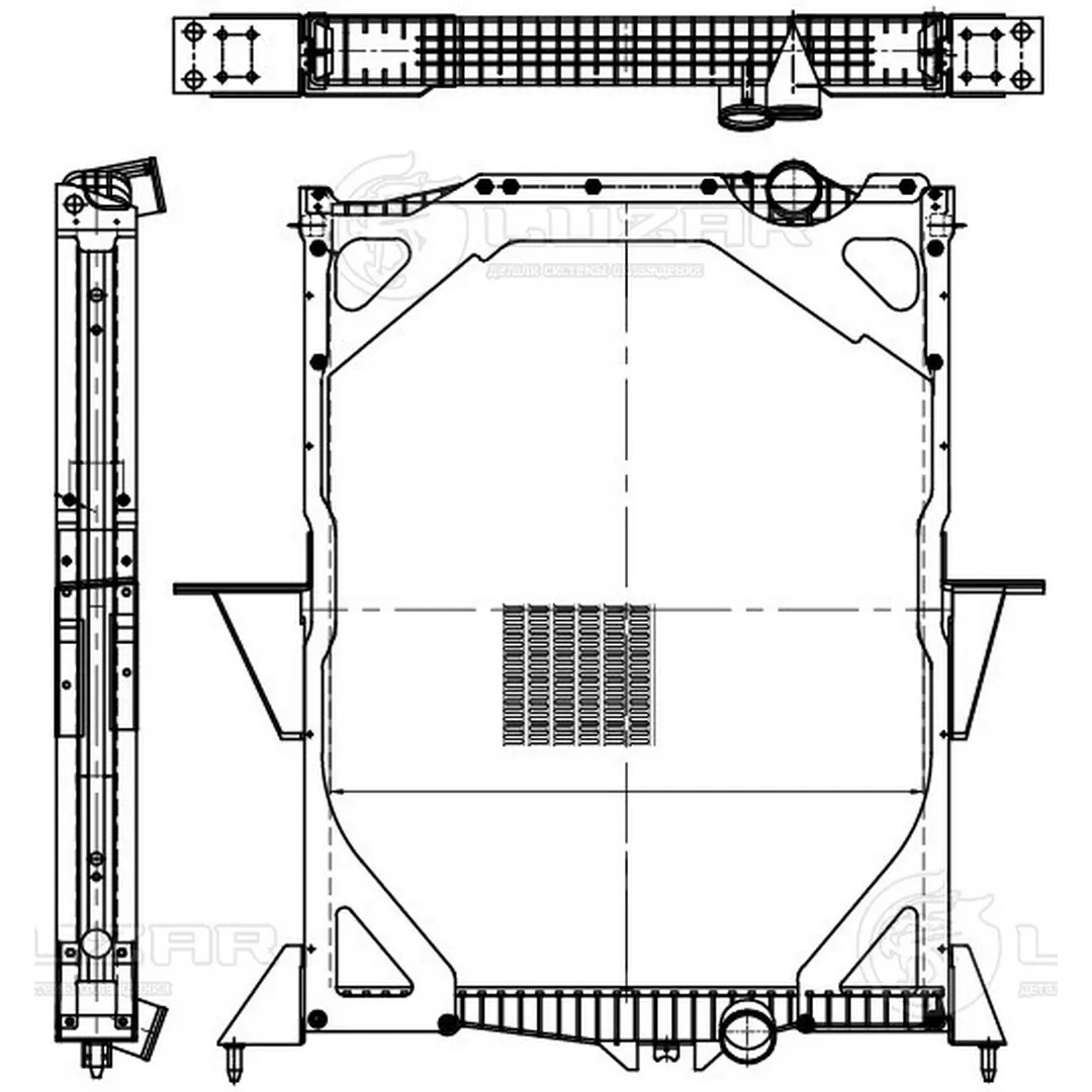 Радиатор охл. Volvo Trucks FM (98-) FM (01-) FM (05-) FMX (10-) (с рамкой) (LRc 1055) - фото 2